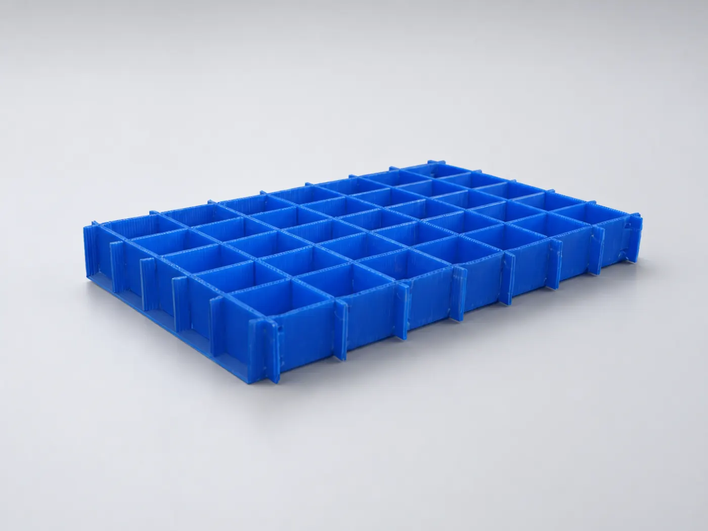 Custom corrugated polypropylene divider grid for separated industrial parts