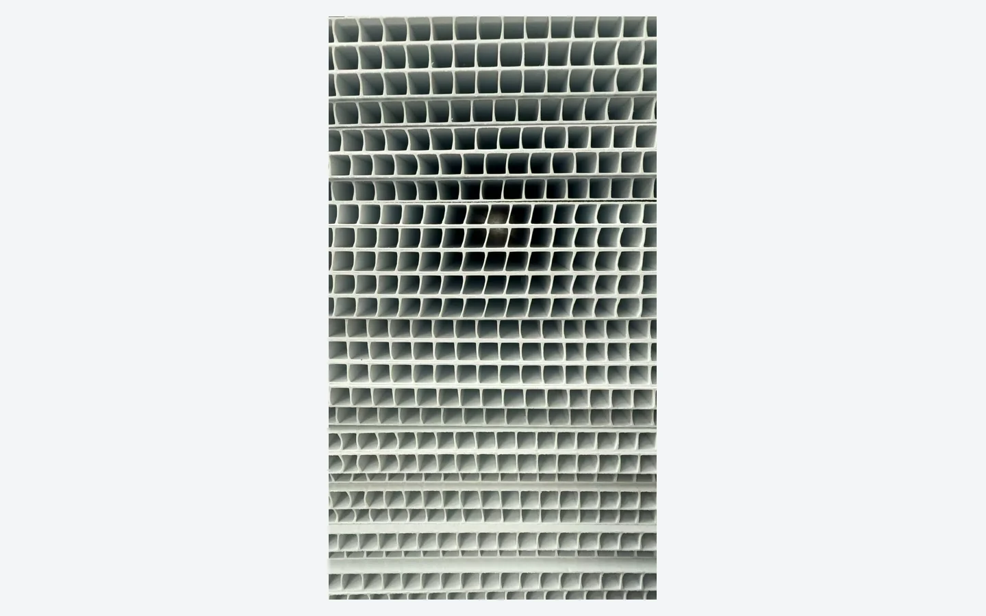 Gray PP corrugated divider assembly showing intersecting slots